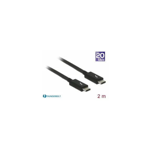 Delock D84847 - Thunderbolt™ 3 (20 Gb/s), USB-C™ Cable Male > Male Passive, 2m, 3A, Black
