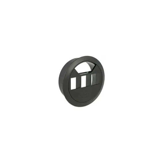 Delock 86277 - Keystone Mounting, 3 Port, in-desk, 60mm, Black