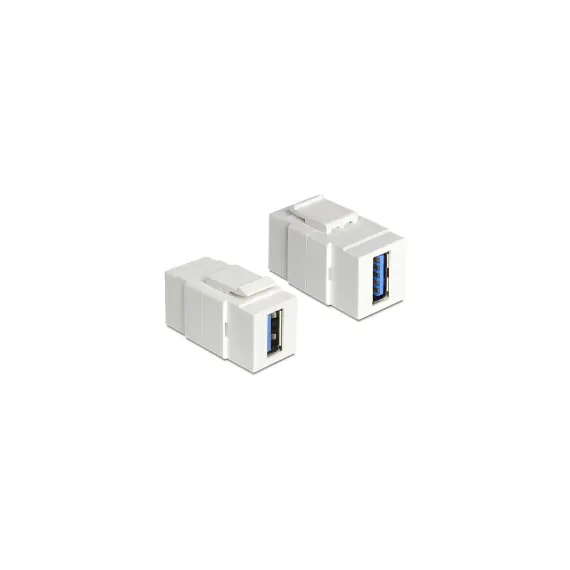 Delock CA-D86319 - Keystone Module USB 3.0 A Female > USB 3.0 A Female, White