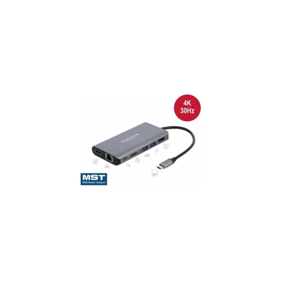 Delock D87731 - USB Type-C™ Docking Station 4K, HDMI/DP/USB 3.0/SD/LAN/PD 3.0