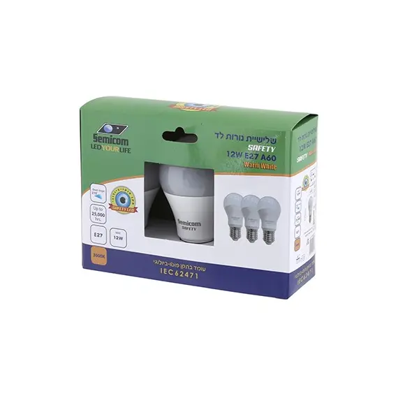 Semicom SE-3XNA6012/WW - Light Bulbs 3XA60, 12W, E27, 230V, 3000K, 62471, 2 image