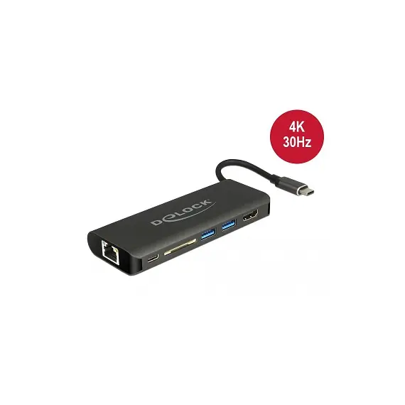Delock CA-D87721 - Docking Station, USB Type-C™ 3.1, HDMI, 4K, 30 Hz, Gigabit LAN and USB PD function