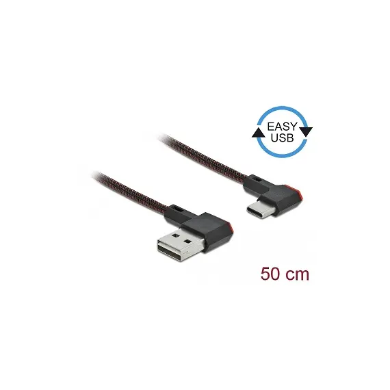 כבל USB-A ל- Type-C ז/ז זוויתי 2 צדדים אורך 50 ס&quot;מ דגם 85280