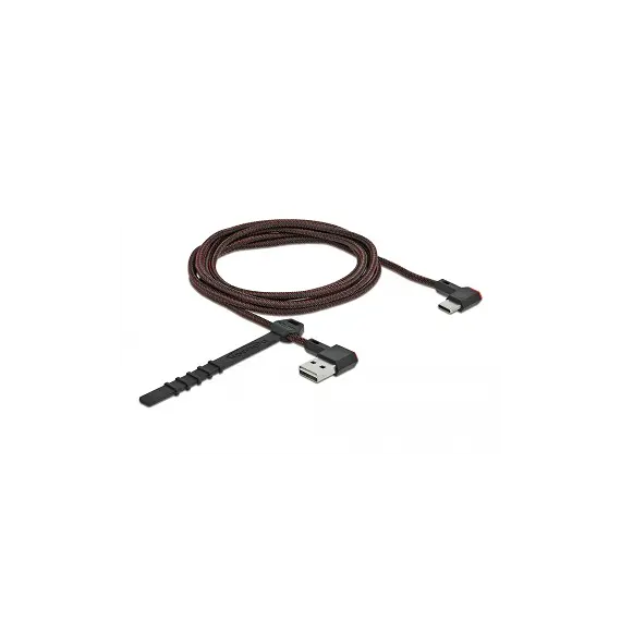 Delock D85283 - USB 2.0 Cable, Type-A Male to USB Type-C™ Male, Angled Left/Right, 2m, Black, 2 image