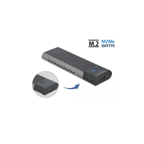 Delock 42638 - USB Type-C™,  Combo Enclosure for M.2, NVMe, PCIe or SATA SSD
