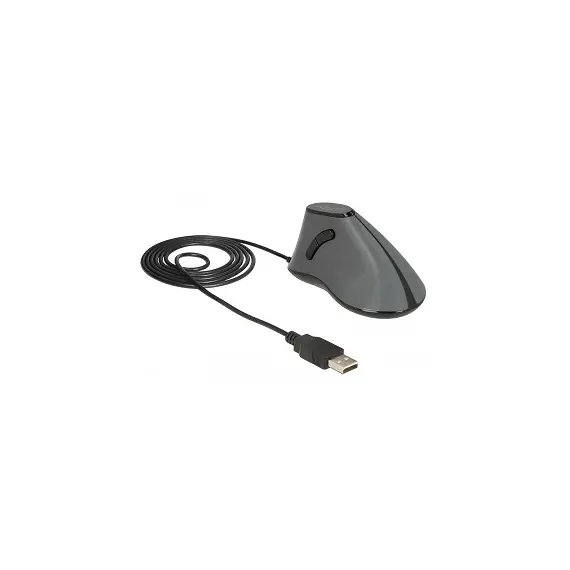 DeLOCK 12527 - Mouse, Right-Hand, USB Type-A, Optical, 800DPI, Gray