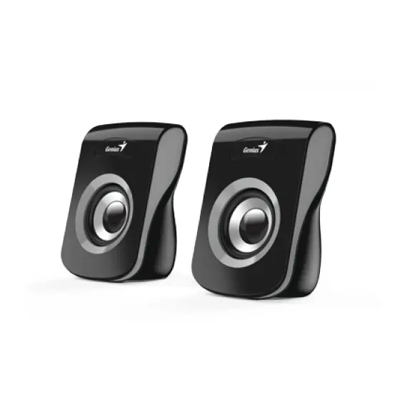 Genius SP-Q180 - Computer Speakers, USB, Gray Stripe, Black