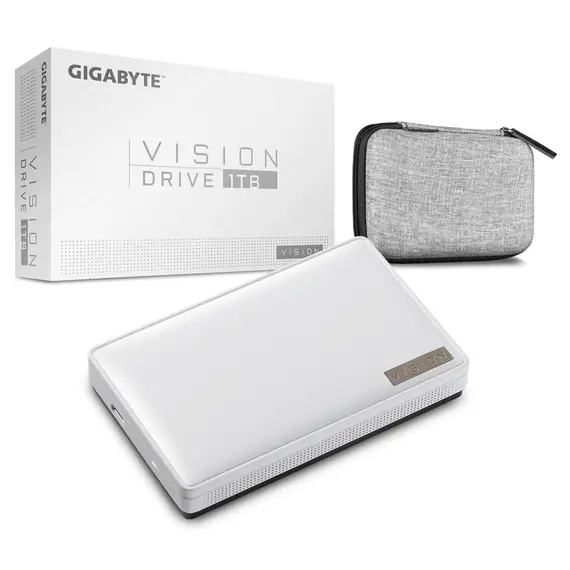 Gigabyte Vision Drive GP-VSD1TB - 1000GB External SSD, Black, White