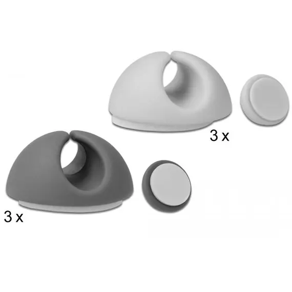 Delock 18291 - Cable Holder Set, 6 pieces