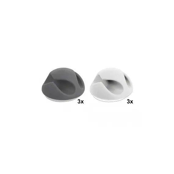 Delock 18295 - Cable Holder with 2 Feed-Throughs Set, 6 pieces