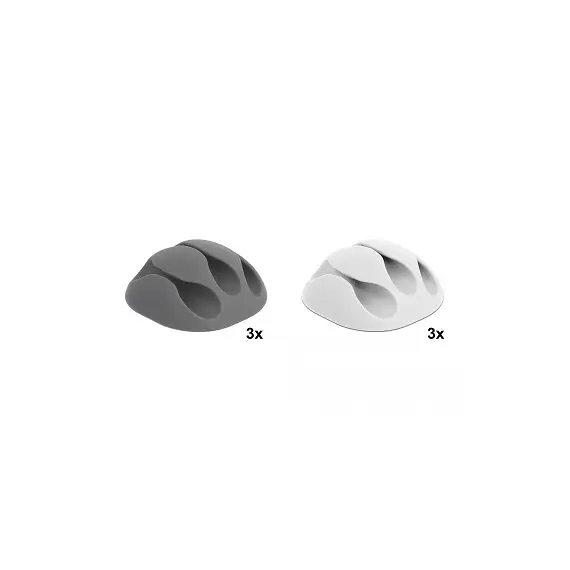 Delock 18297 - Cable Holder with 3 feed-throughs, Set 6 pieces