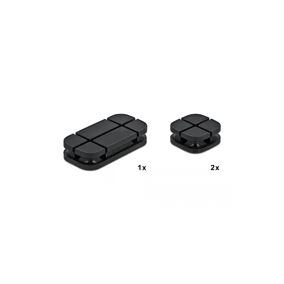 Delock 18331 - Cable Holder Combo Set, 3 pieces, Black