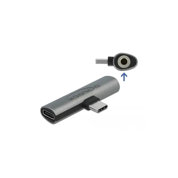 Delock D64113 - Audio Adapter USB Type-C™ to Stereo Jack female and USB Type-C™ PD grey