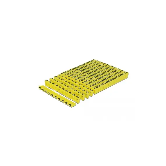 Delock 18303 - Cable Marker Clips, A-Z, Yellow, 260 pieces