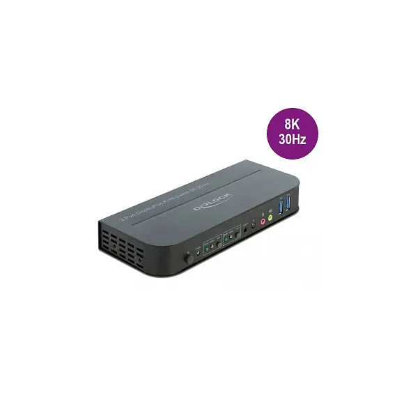 Delock D11482 - DisplayPort 1.4 KVM Switch, 8K, 30Hz, with USB 3.0 and Audio