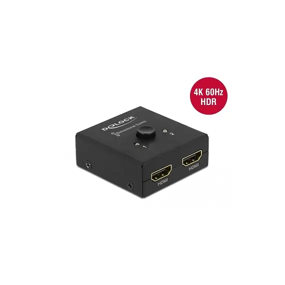 Delock D64072 - HDMI 2-1 Switch, Bidirectional, 4K. 60Hz, Compact