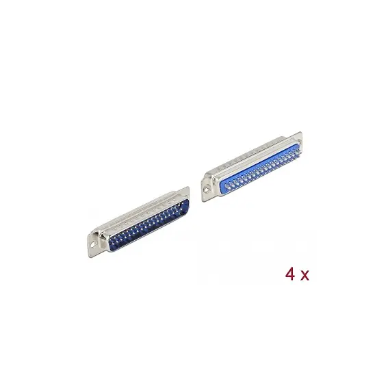 Delock 66704 - D-Sub 37 Pin Male Metal, Solder Version, 4-Pieces