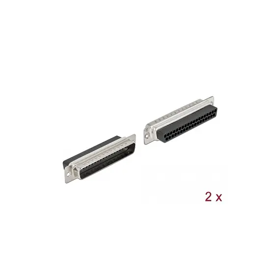 Delock 66711 - D-Sub37 Pin Crimp Male, Metal, 2 pieces