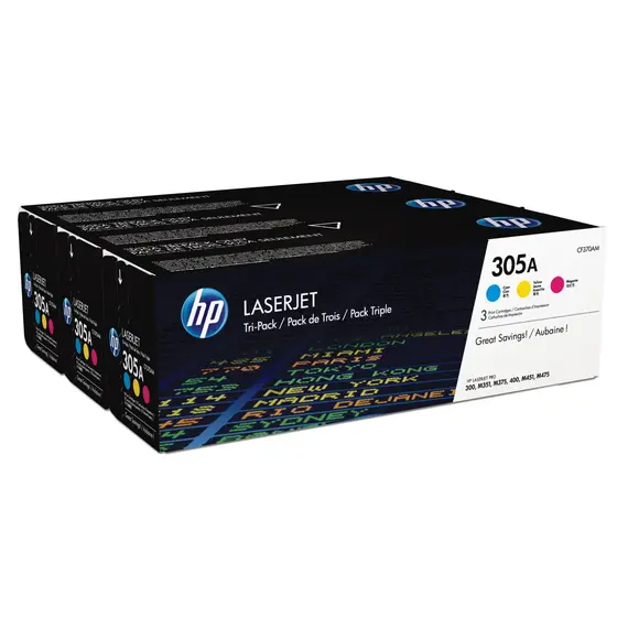 HP 305A - Toner Cartridge, Original Cyan, Magenta, Yellow