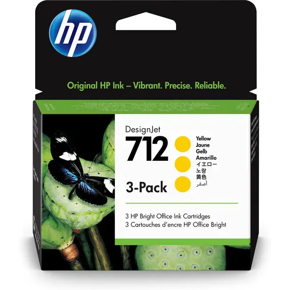 HP 712 DesignJet - Ink Cartridge, 3-pack 29-ml, Yellow 