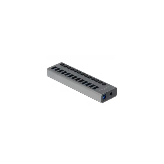DeLOCK 63977 - Interface Hub, USB 3.2 Gen 1 (3.1 Gen 1) Type-B, 5000Mbit/s, Grey