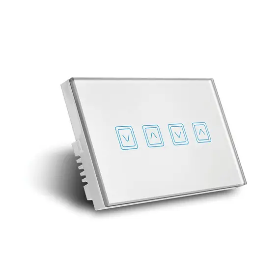 Semicom STW-3GEVT2/W - Smart Switch, Double Shutter, Glass, White