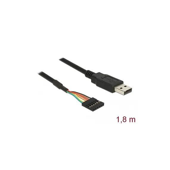 Delock D83785 - Converter USB 2.0 Male > TTL 6pin Header Female, 1.8m, 3.3V