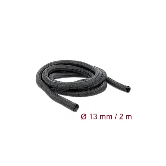 Delock D18853 - Braided Sleeve, Self-Closing, 2m x 13mm, Black