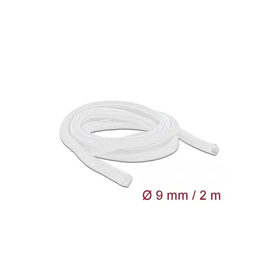Delock D20697 - Braided Sleeve, Self-Closing, 2m x 9mm, White