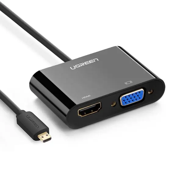 UGREEN 30355 -  Micro HDMI to HDMI Converter, VGA, M115, Black