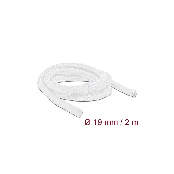 Delock D20700 - Braided Sleeve, Self-Closing, 2m x 19mm, White