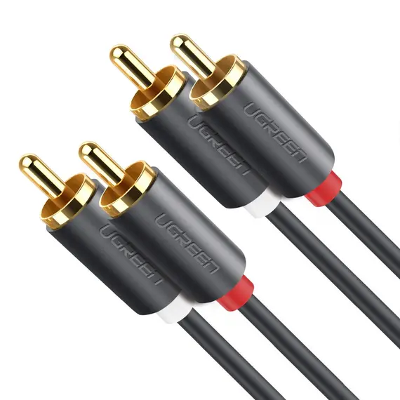 UGREEN 10519 - Audio Cable, RCA x2, Male to Male, 3M, Black