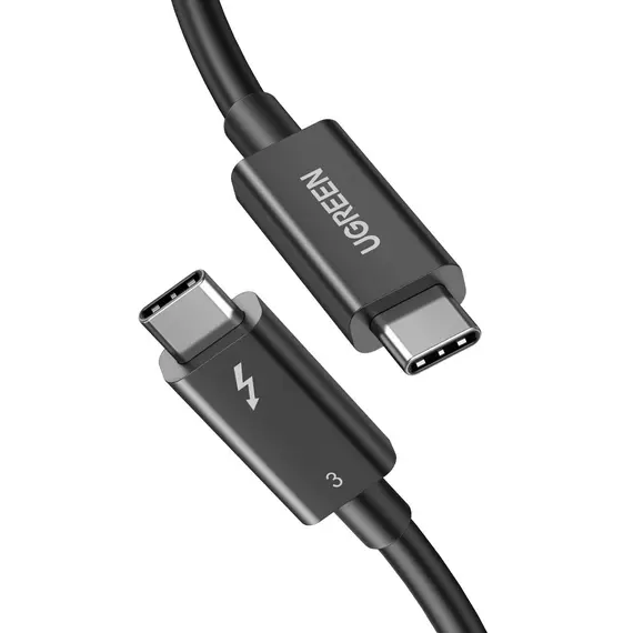 UGREEN 70951 - Thunderbolt 3 Cable, 5K, 60Hz, 40Gbps, 100W, 0.8M, Black