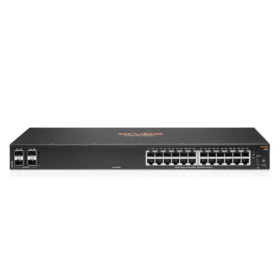 Aruba 6100 - Network Switch, 24G, 4SFP+, Managed, L3, Gigabit Ethernet (10/100/1000), 1U, Black