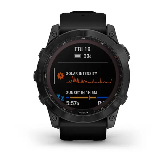 Garmin Fenix 7X Sapphire Solar - Smart Sport Watch, Titanium, Black
