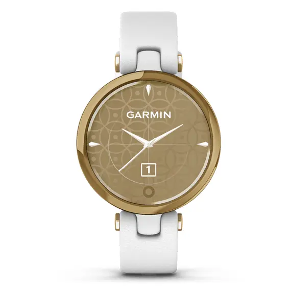 Garmin Lily Classic - Smart Watch, White Gold (Leather Strap)
