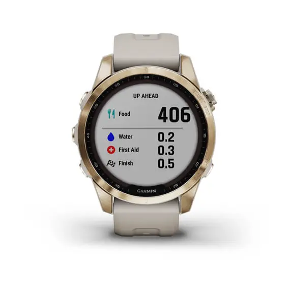 שעון ספורט חכם fenix 7s Sapphire Solar Titanium,  Cream Gold Ti w/ Light Sand band
