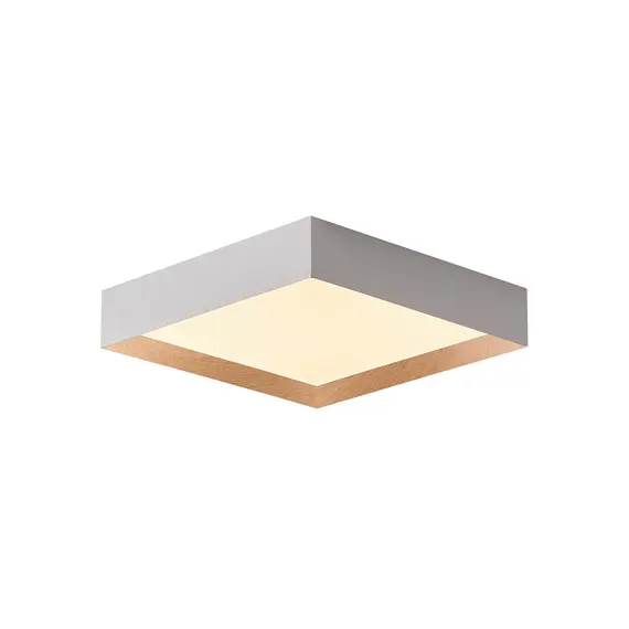גוף תאורה צמוד תקרה MONTI 60W CCT קוטר 60X60 ס"מ-לבן ועץ