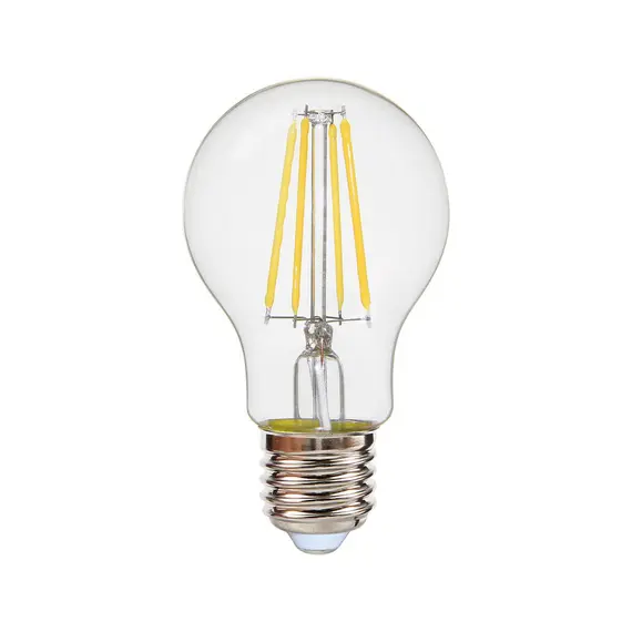 פילמנט לדימור 8W A60 שקוף-אור צהוב