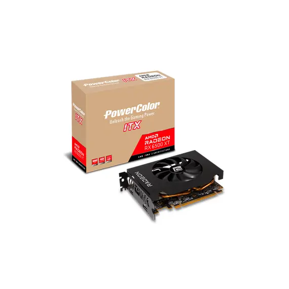 PowerColor AXRX 6500XT 4GBD6-DH - Graphics Card, AMD Radeon RX 6500 XT, 4GB, GDDR6