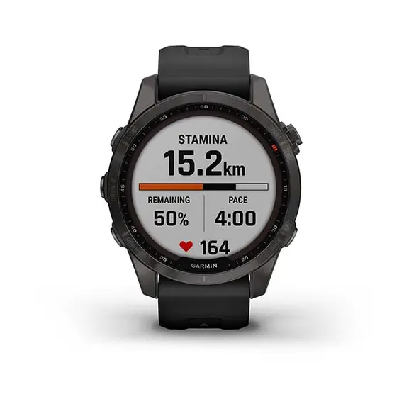 Garmin Fenix 7s - Smart Sports Watch, Sapphire Solar, Titanium, Carbon Gray
