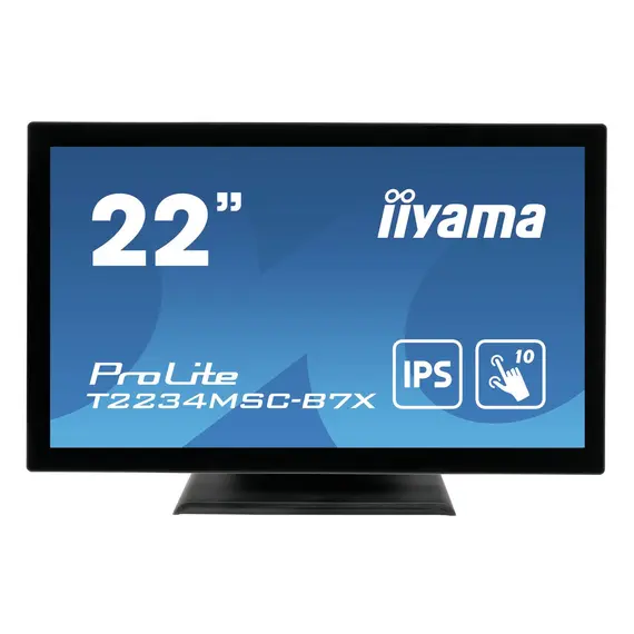 iiyama ProLite T2234MSC-B7X - 21.5" Touch Screen Monitor, Multi-Touch, IPS, Black