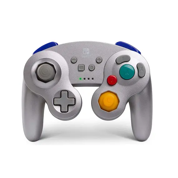 Nintendo Switch - Rechargeable Wireless Controller, Retro Style, Silver