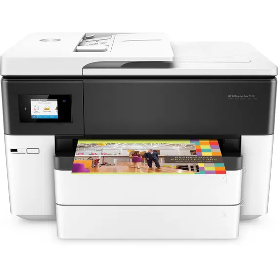 HP OfficeJet Pro 7740 - Thermal Inkjet, Wide Format All-in-One Printer, Print, Copy, Scan, Fax, 35-sheet ADF