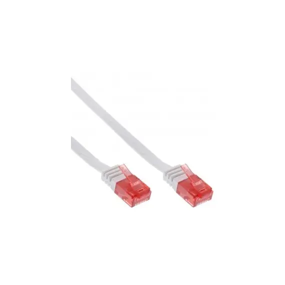 InLine 71601W - Flat Ultraslim Patch Cable, U/UTP, Cat.6, Gigabit Ready, 1m, White