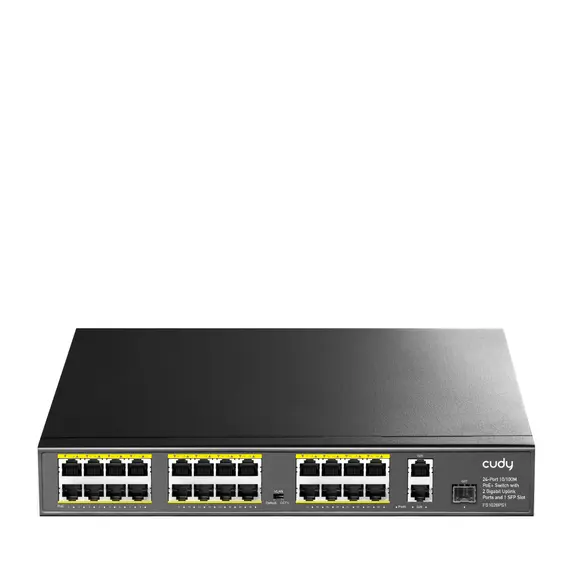 Cudy FS1026PS1 - Network Switch, Unmanaged, Gigabit Ethernet (10/100/1000), Power over Ethernet (PoE), Black