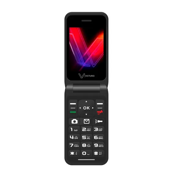 Victruio Flip JS01C - Folding Phone 2.8" Screen, 4G, Black