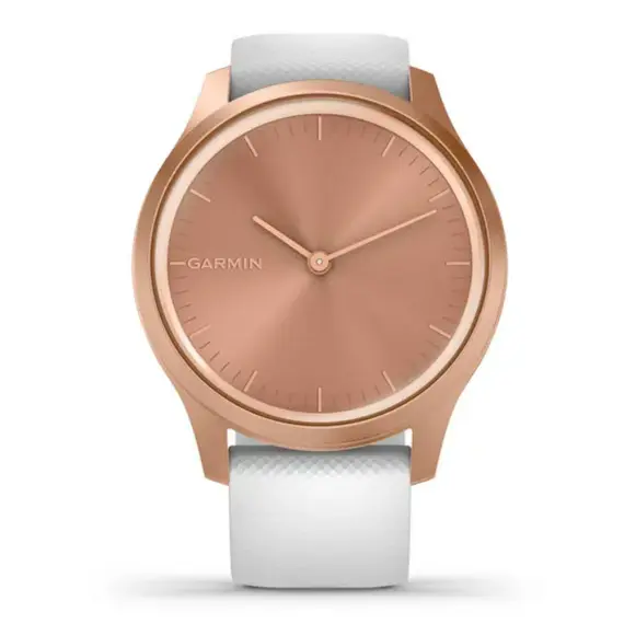 Garmin Vivomove Luxe - Smart Watch, Rose Gold-White, Silicone