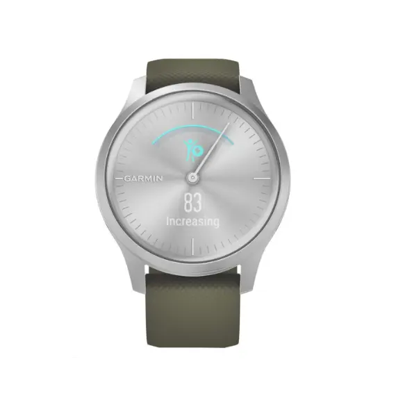 Garmin Vivomove Luxe - Smart Watch, Silver-Moss Green, Silicone