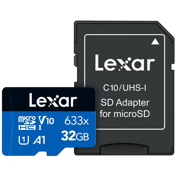 Lexar 633x - 64GB Memory Card, MicroSDHC, UHS-I, Class10